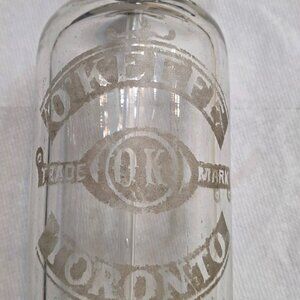 Vintage Pre-War O’Keefe Toronto Etched Soda Siphon Bottle – Trade OK Mark c.1930